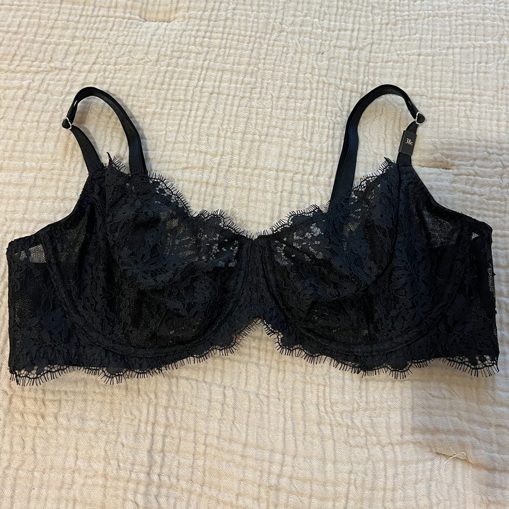 NEW Victoria's Secret Very Sexy Unlined Demi - Black Lace - Size 36C
